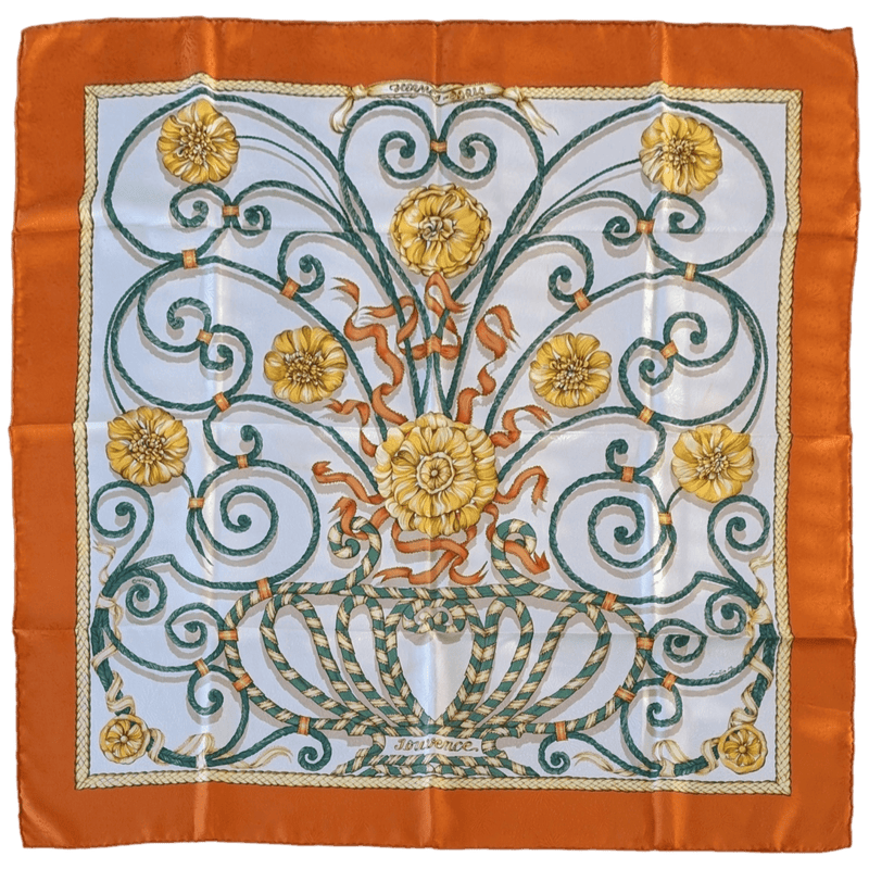 HERMES Lot of 4 Twill Silk Scarves Carre 90 x 90 cm