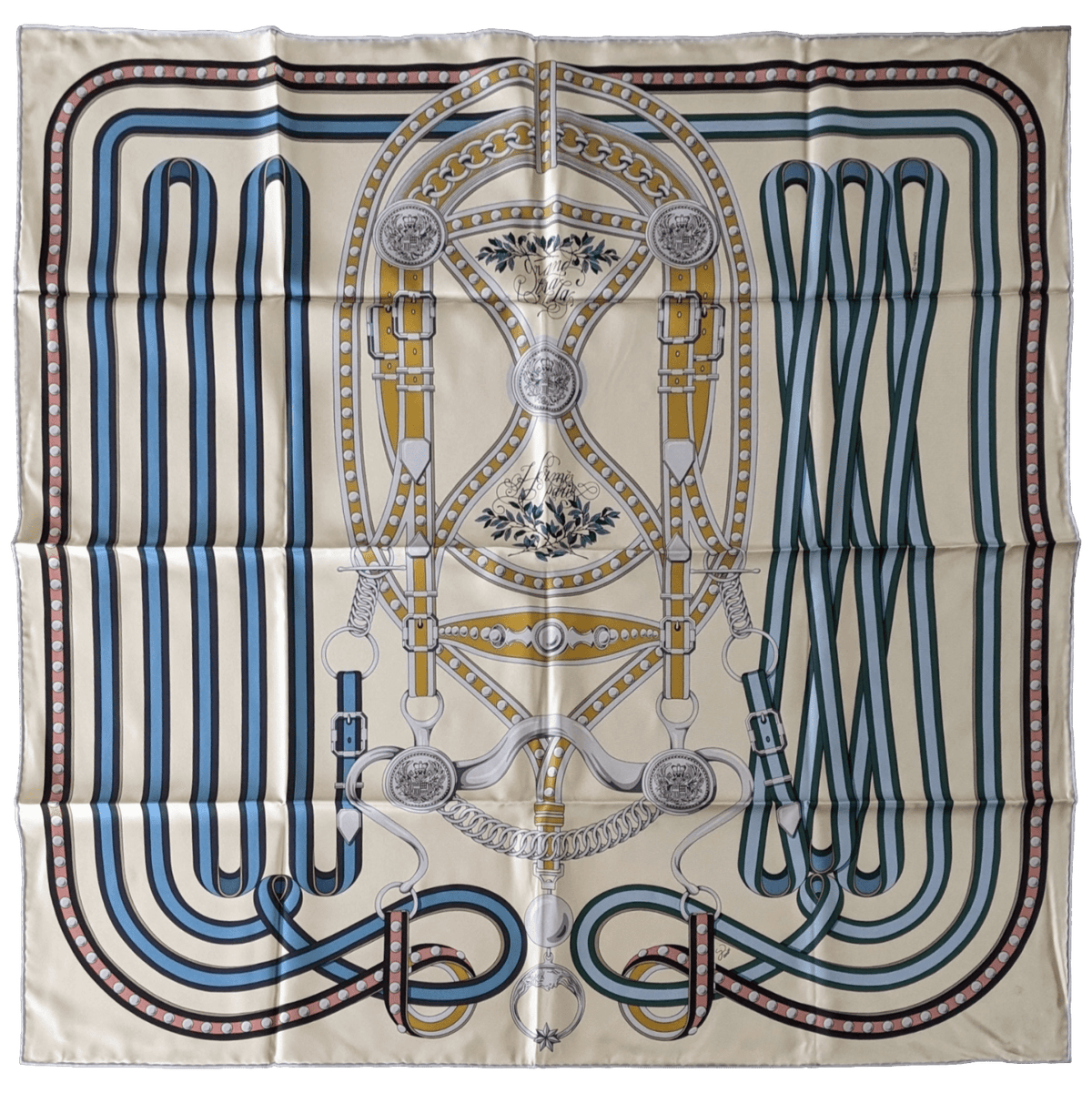HERMES Lot de 5 Twll Silk Scarves  90 x 90 cm