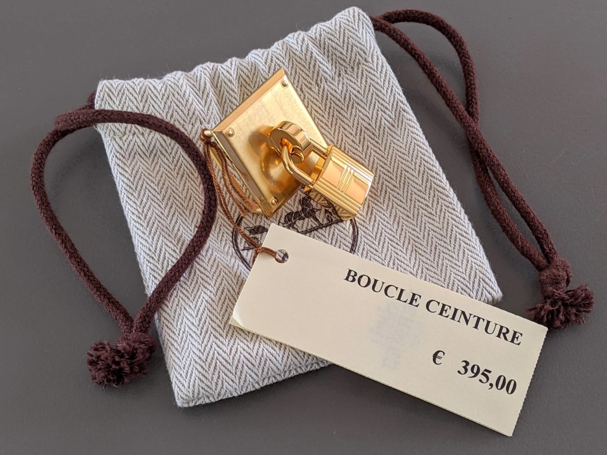 Hermes Luxurious Plated Gold TRESOR Buckle 24 mm RARE, New with Pochette! - poupishop