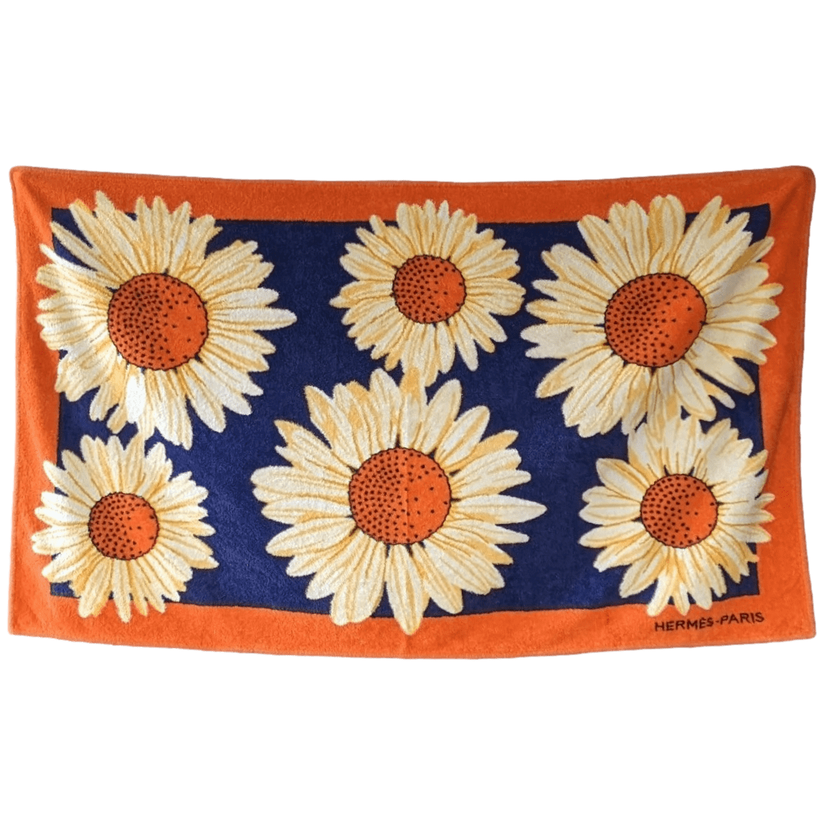 HERMES Marguerites Cotton Terry Animal Print Towel 90 x 150 cm