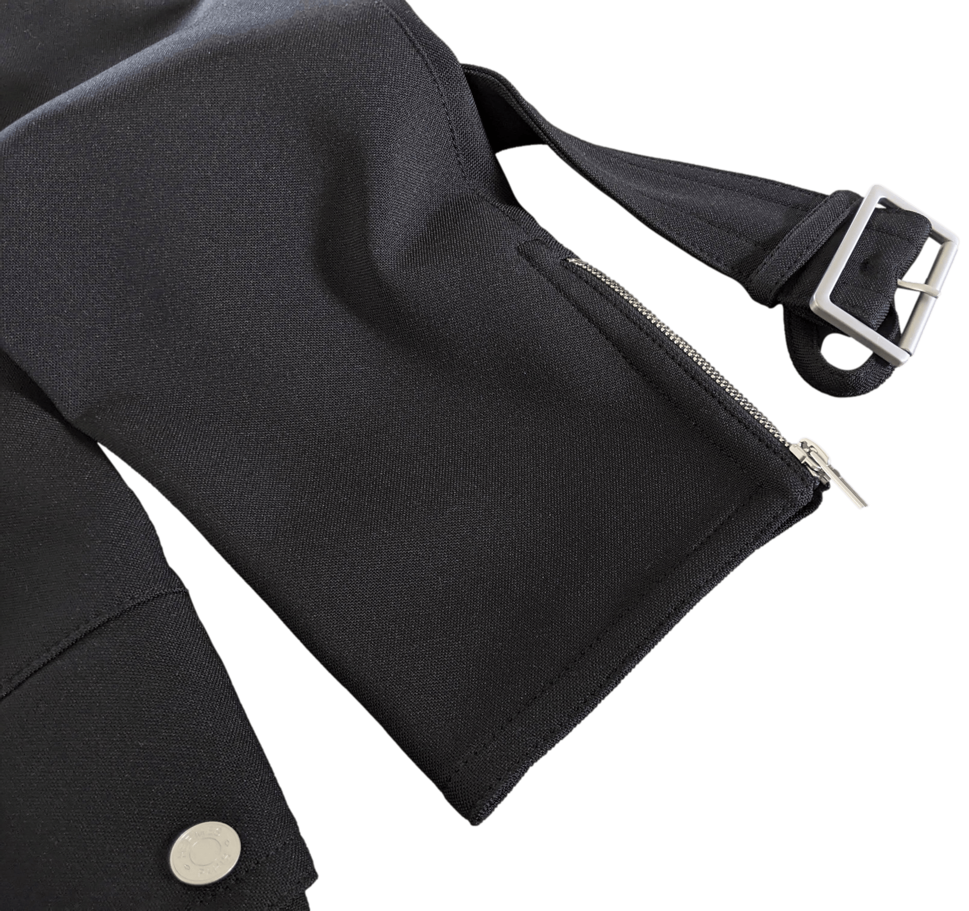 HERMES Men's Black Long Coat Sz52