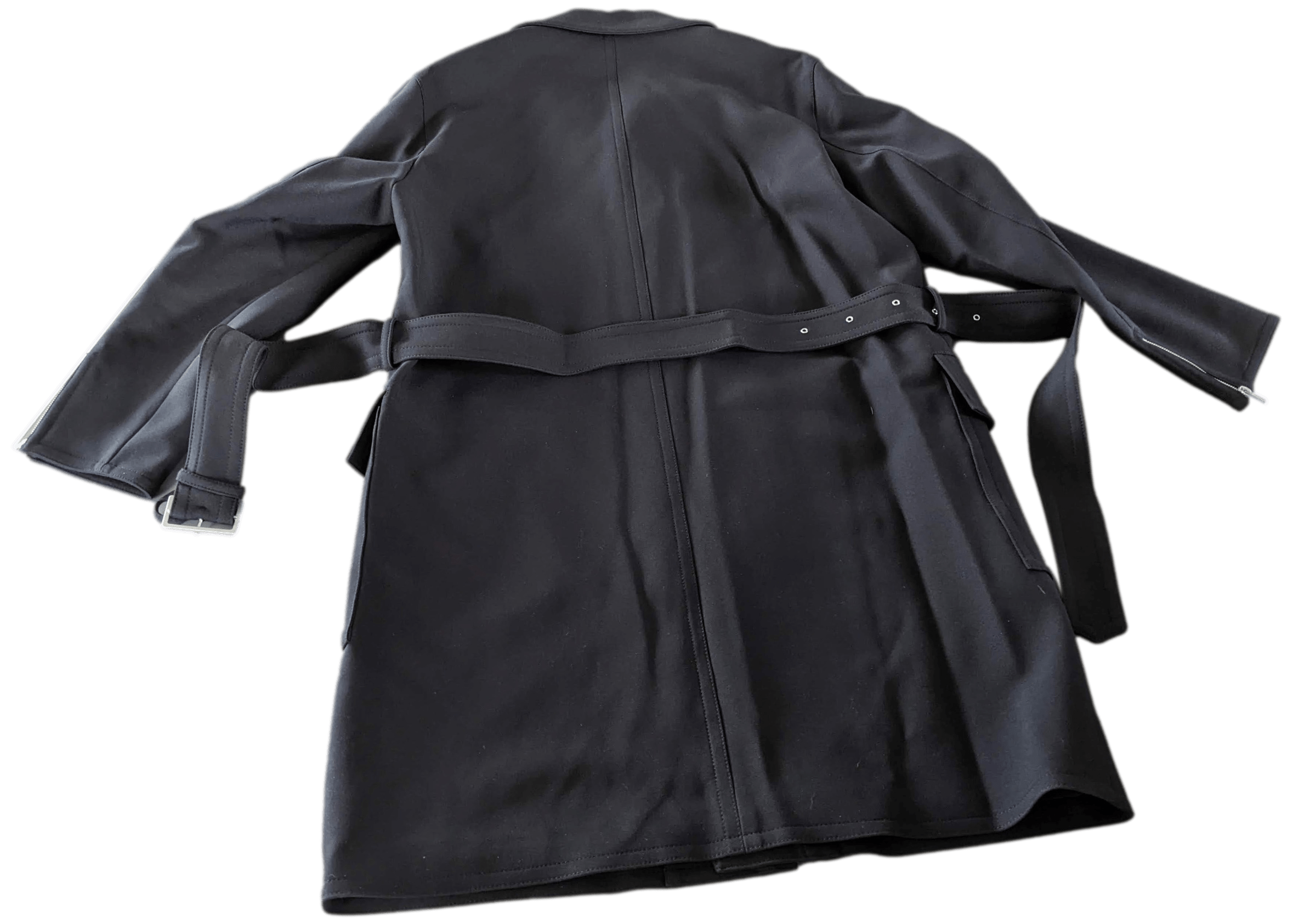 HERMES Men's Black Long Coat Sz52