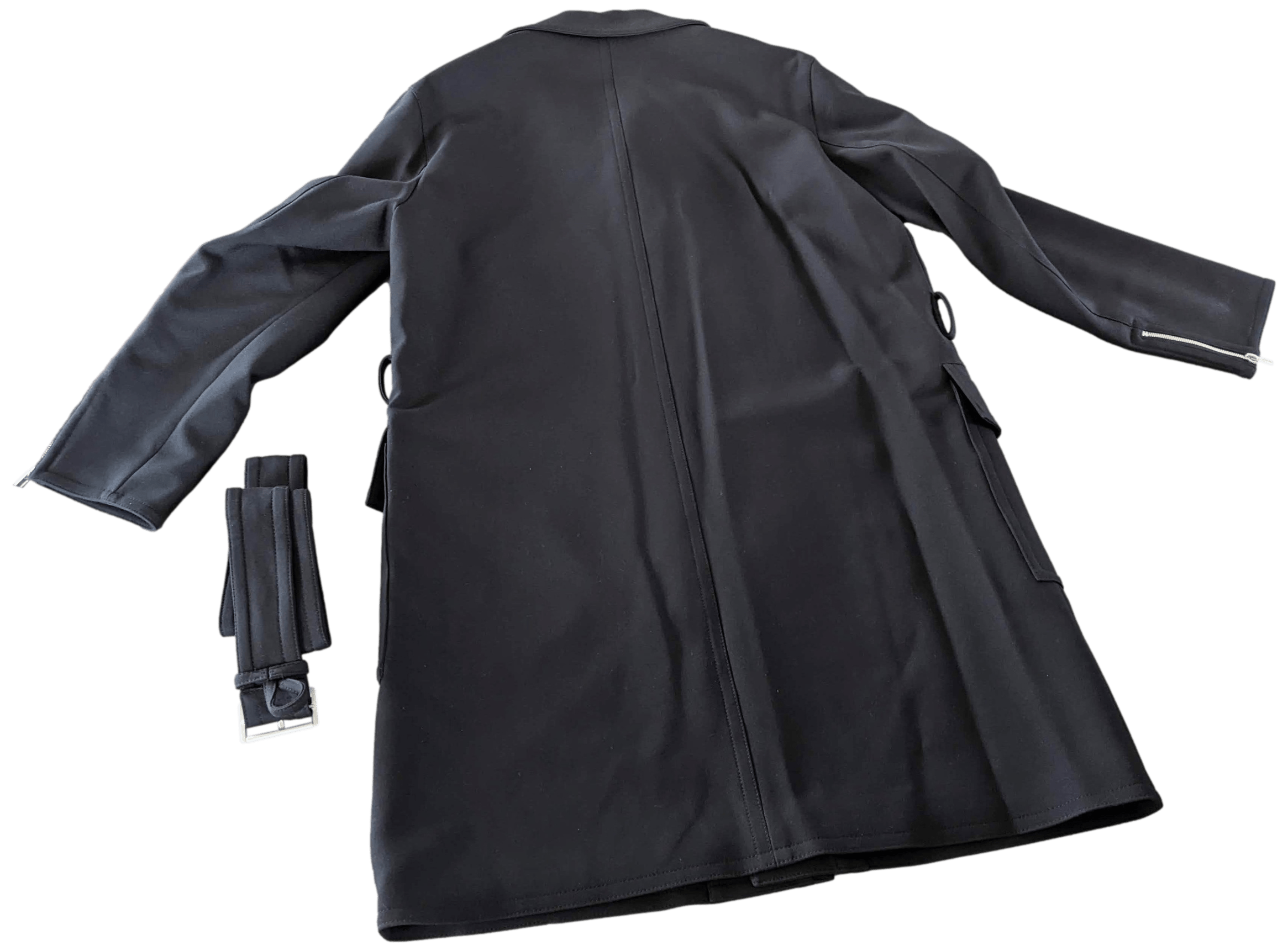 HERMES Men's Black Long Coat Sz52
