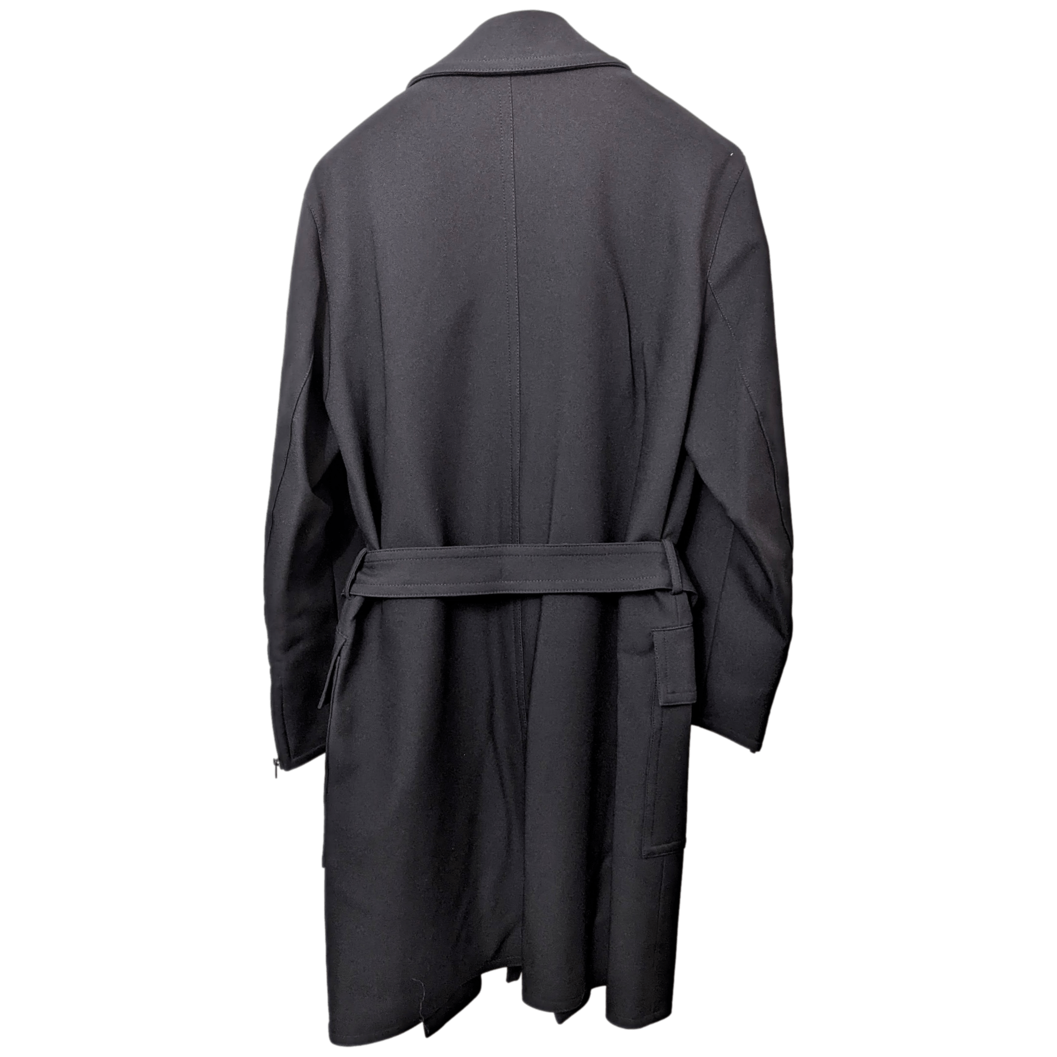 HERMES Men's Black Long Coat Sz52