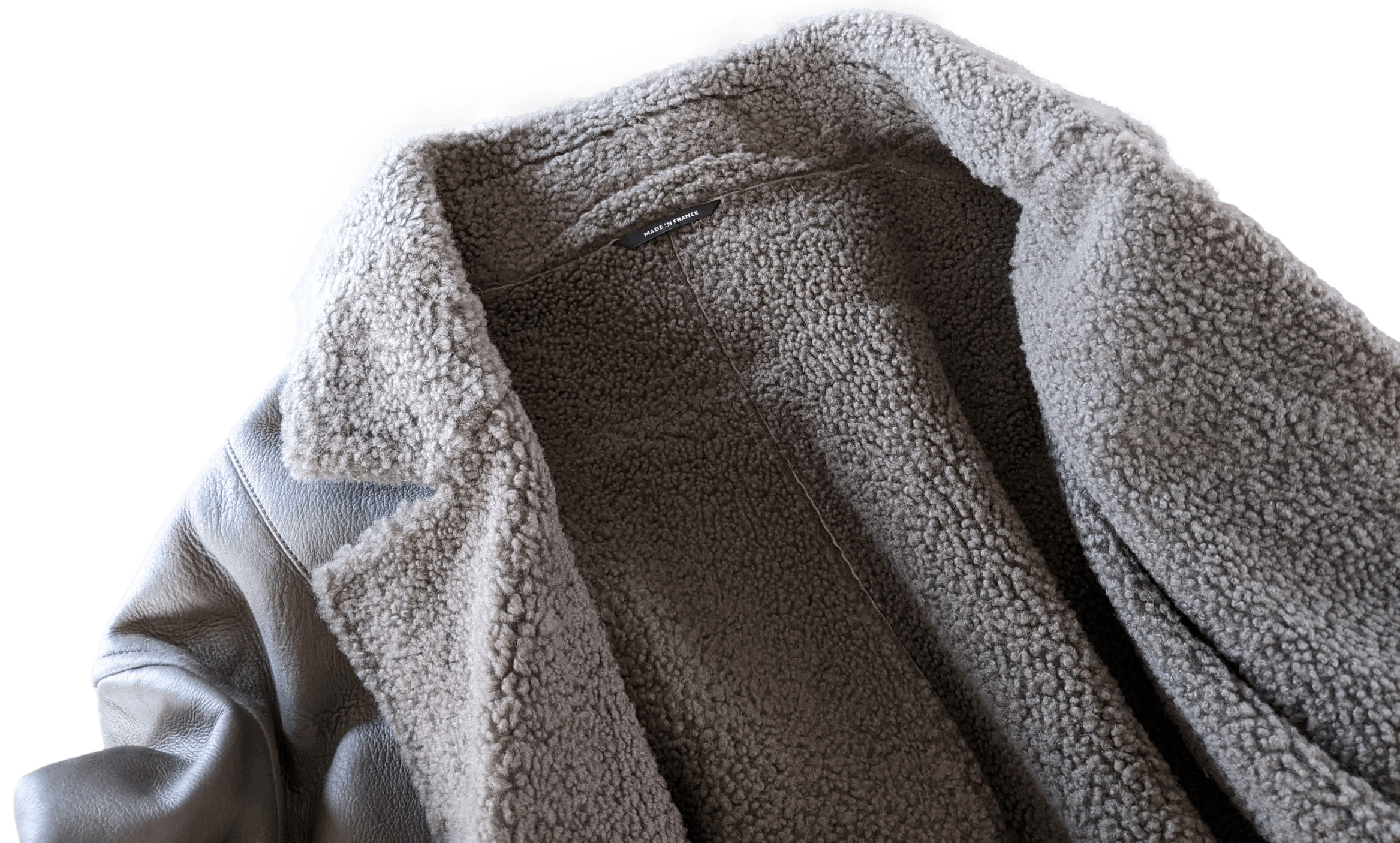 HERMES Men's Elephant Grey Long Fur-lined Lamb Coat Sz54,