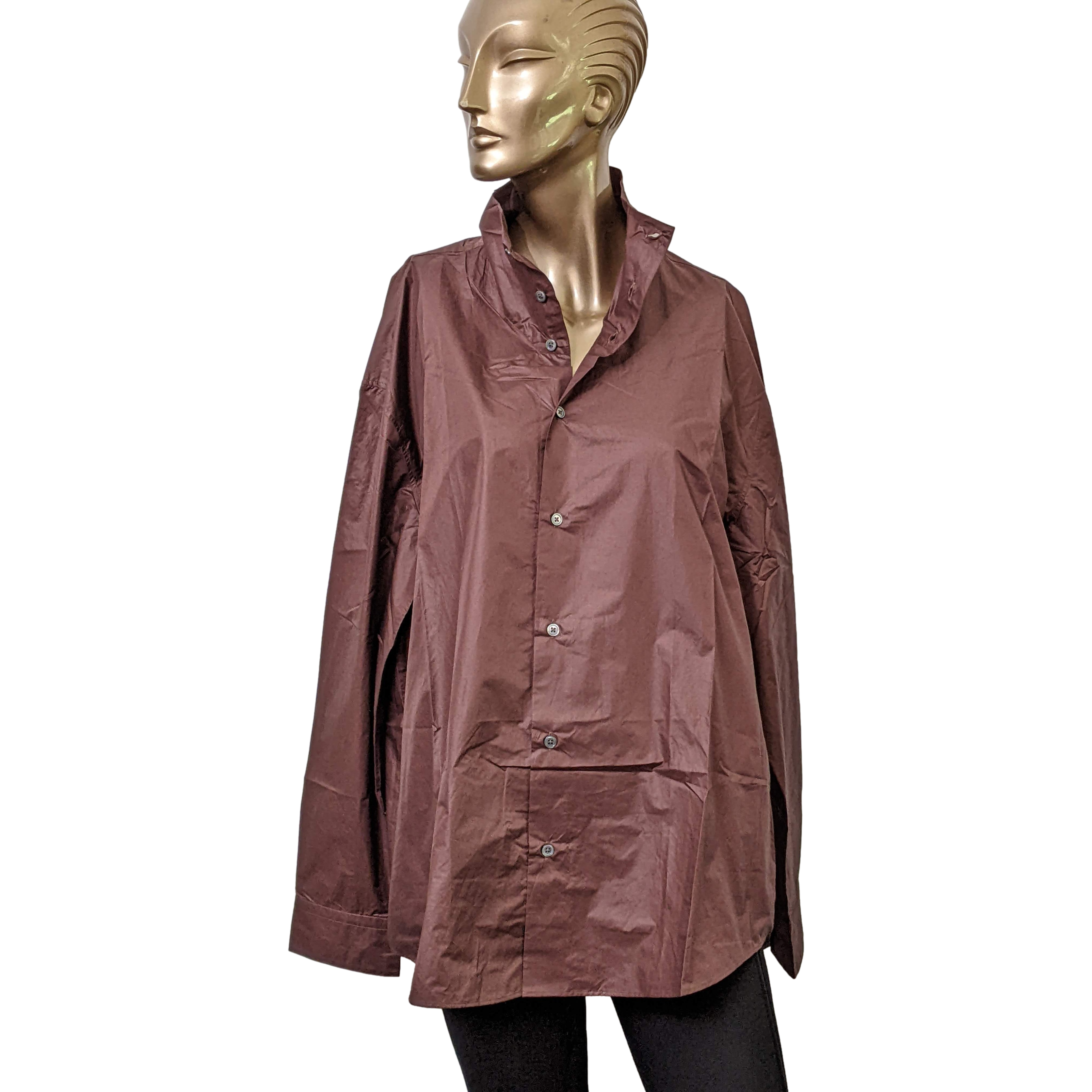 HERMES COL MONTANT Men's Chemise Long Sleeves Shirt Sz41,