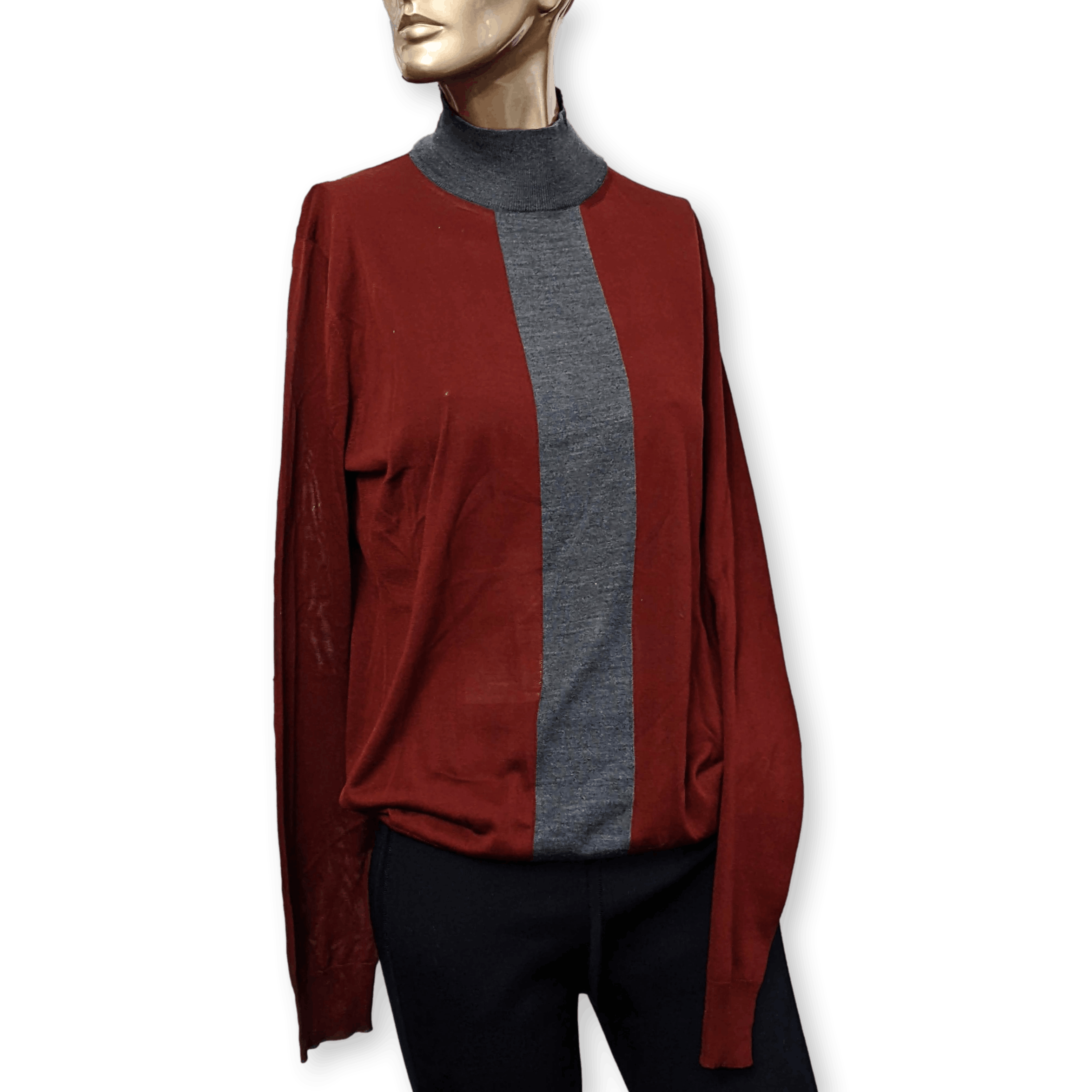 HERMES Men’s silk high-collar sweater Sz L