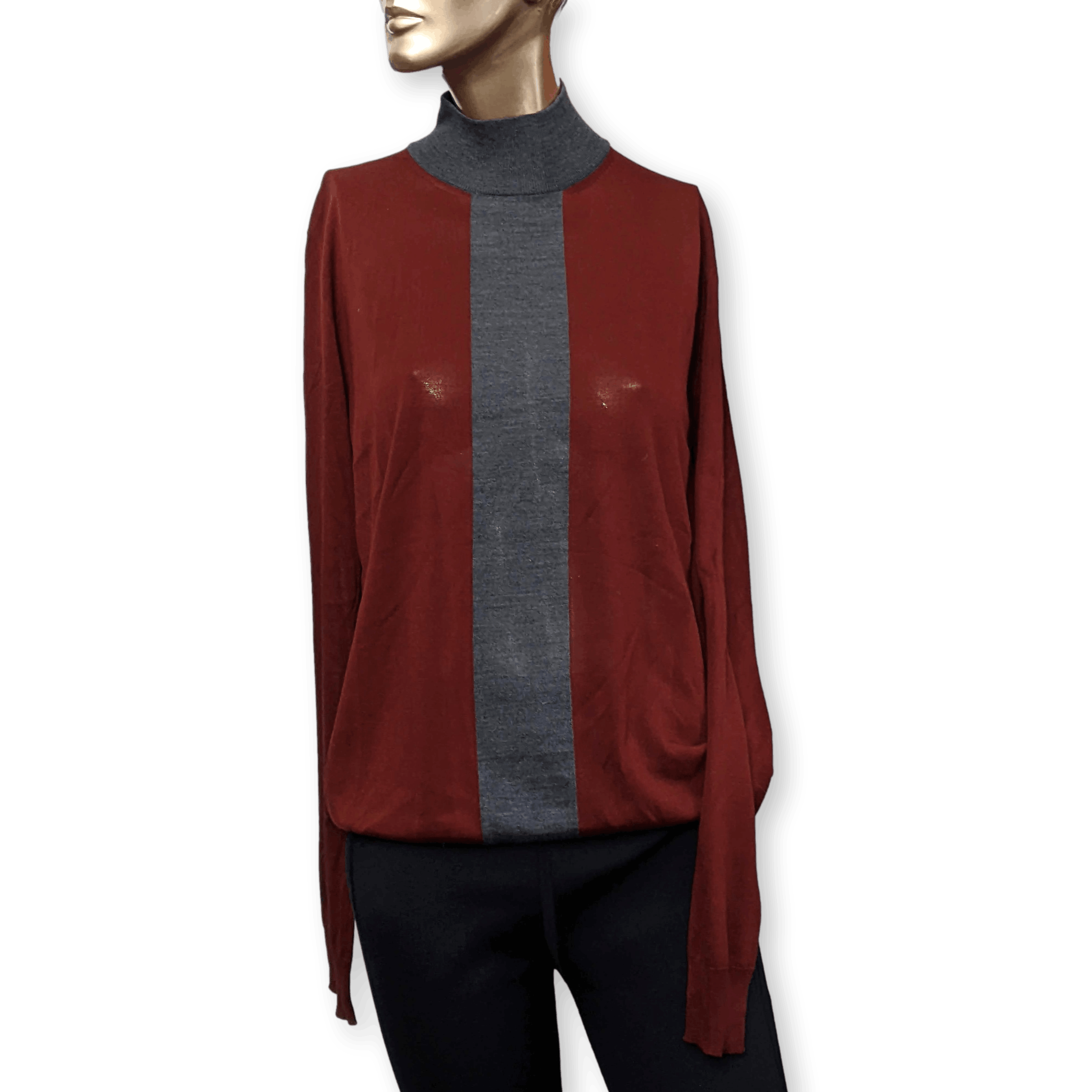HERMES Men’s silk high-collar sweater Sz L