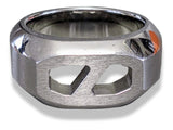 Hermes Men's Brushed/Shiny Stainless Steel DELTA Unisex Ring Sz60, NIB! - poupishop