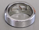 Hermes Men's Brushed/Shiny Stainless Steel DELTA Unisex Ring Sz60, NIB! - poupishop