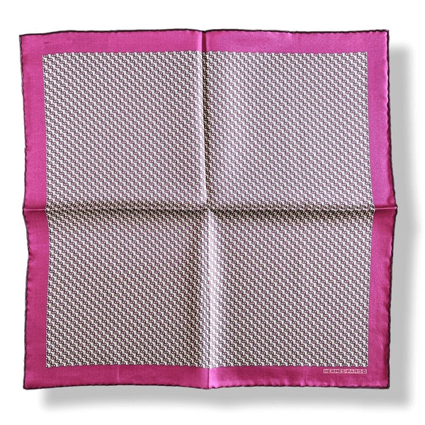 Hermes Men's Pochette Indian Pink Toundra Apple COMETE Twill Pocket Square Scarf 45cm, BNWT! - poupishop