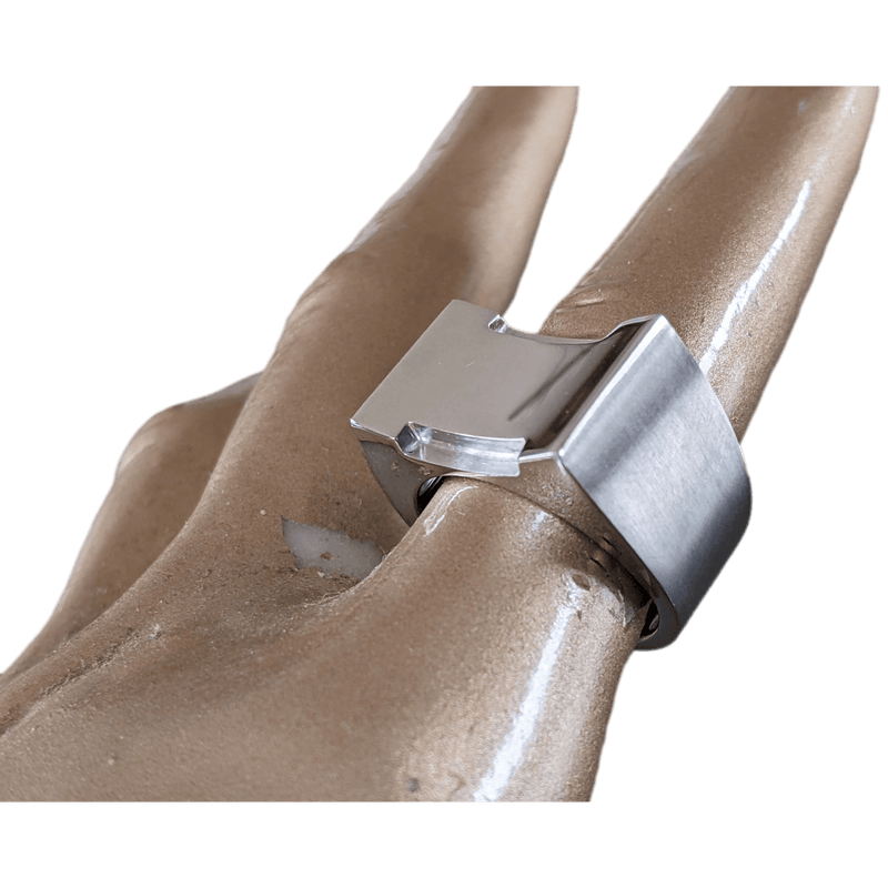 HERMES Men's Important Signet Ring H in Brushed/Shiny Stainless Steel