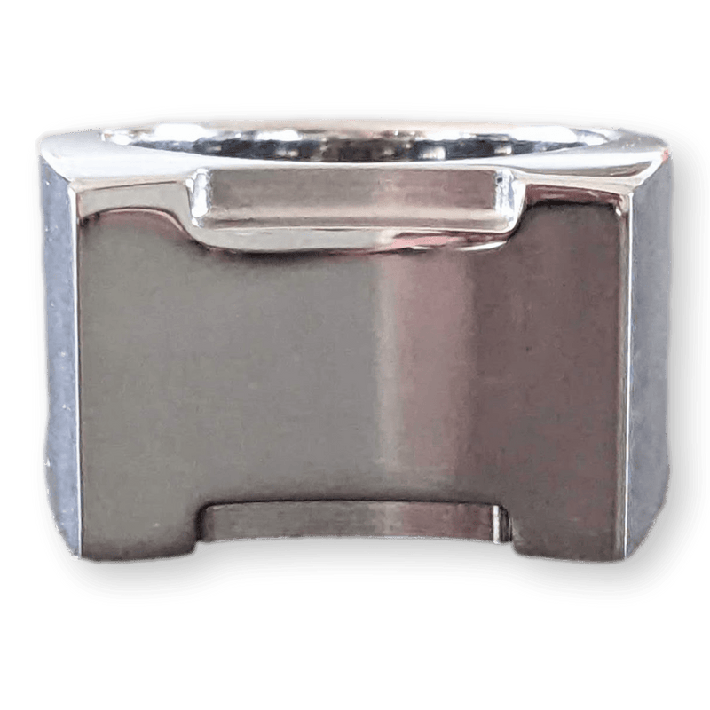 HERMES Men's Important Signet Ring H in Brushed/Shiny Stainless Steel