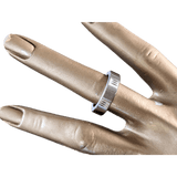 HERMES Men's Brushed/Shiny Stainless Steel Unisex Ring Sz60