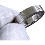 HERMES Men's Brushed/Shiny Stainless Steel Unisex Ring Sz60