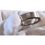 HERMES Men's Brushed/Shiny Stainless Steel Unisex Ring Sz60