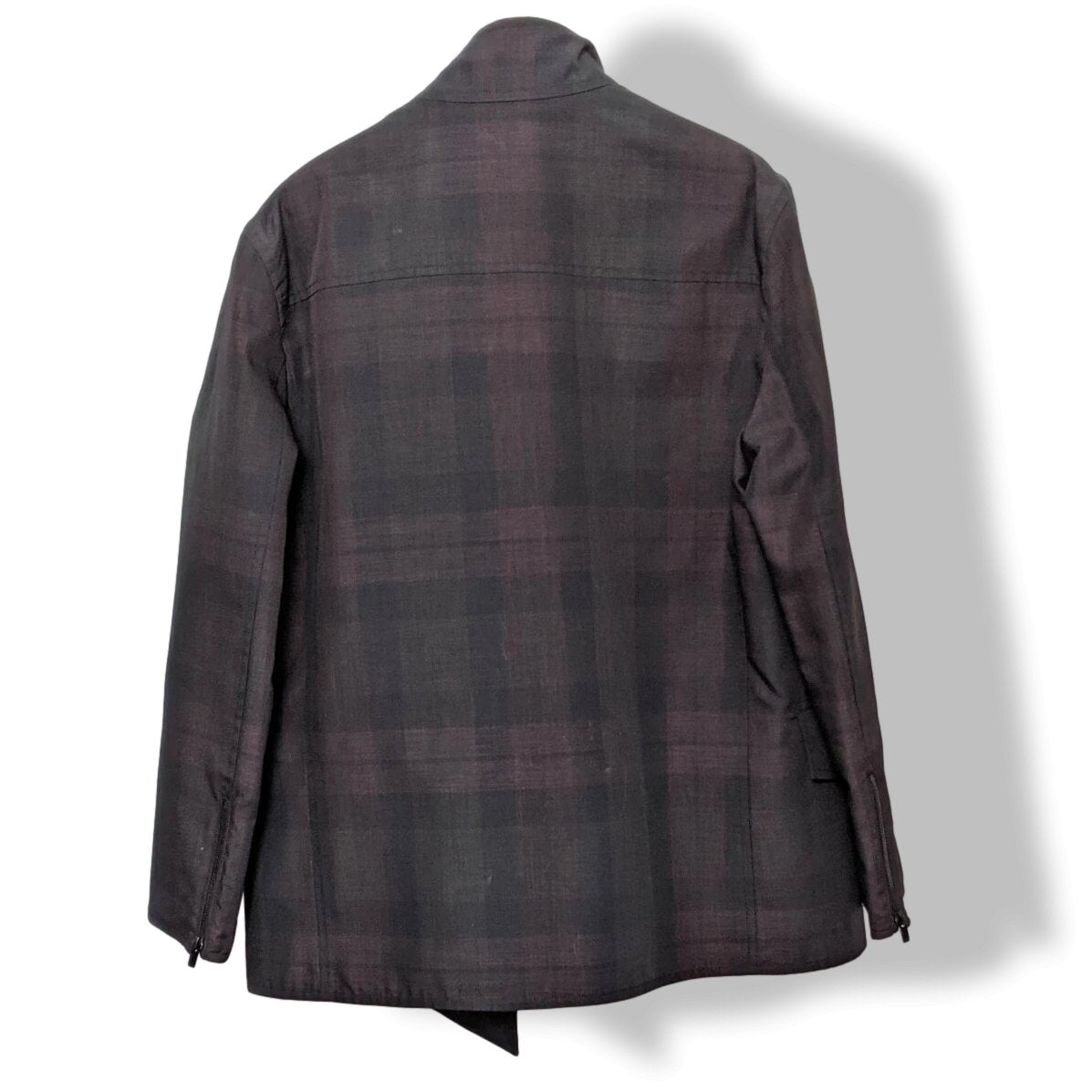 Hermes Men's Tartan Caban Peacoat Coat Sz48, Pur Luxe, NEW! - poupishop