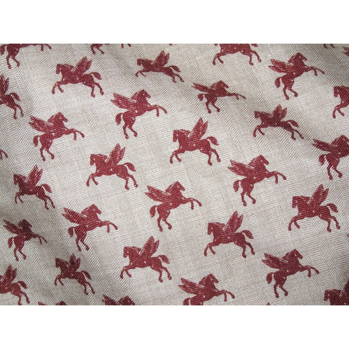 Hermes Men's Vintage Naturel/Burgundy PEGASUS Pegase Cashmere Shirt Sz40, Rare and New! - poupishop