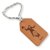 HERMES  " Merci ! " Barenia Leather/Sterling Silver Keyring Porte-Clefs