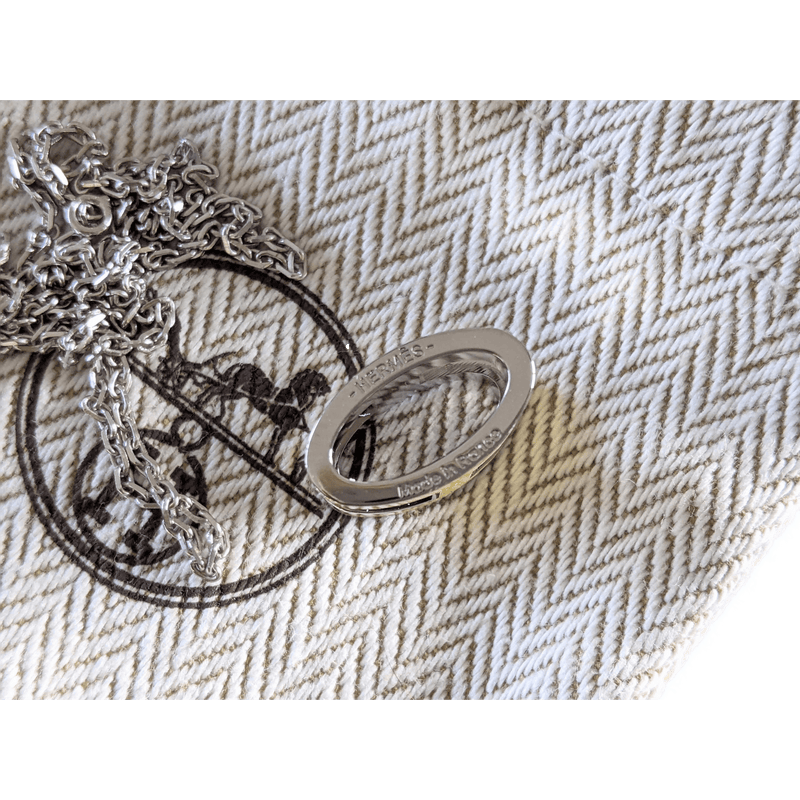 HERMES MINI POP H Yelllow & Palladium Pendant Necklace