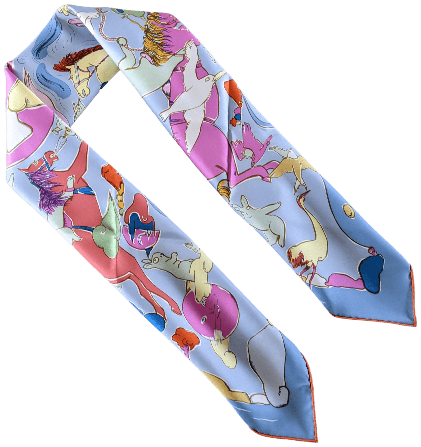 HERMES MILLE ET UN LAPINS [D1023.10] Twill Silk Scarf 90 x 90 cm