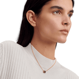 HERMES MINI POP H Black & Yellow Plated Gold Pendant Necklace