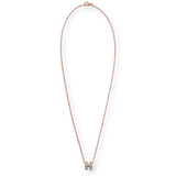 HERMES MINI POP H Marron Glacé & Pink Gold Pendant Necklace