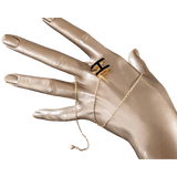 HERMES MINI POP H Black & Yellow Plated Gold Pendant Necklace