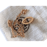 HERMES MINI POP H Marron Glacé & Pink Gold Pendant Necklace