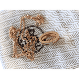 HERMES MINI POP H Marron Glacé & Pink Gold Pendant Necklace