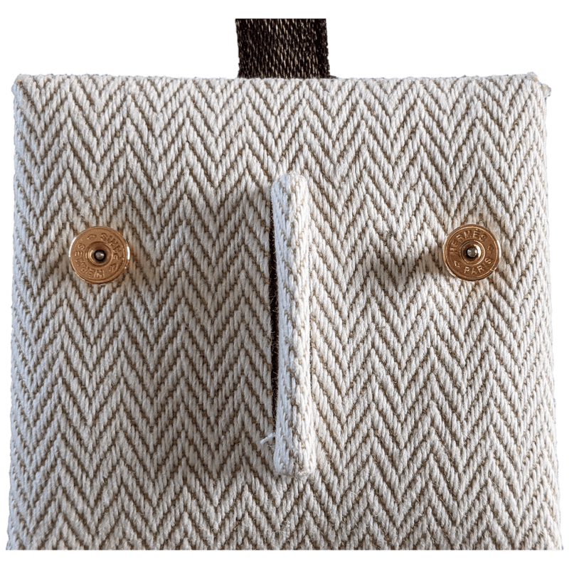 HERMES MINI POP H Marron Glacé & Pink Gold Pierced Earrings