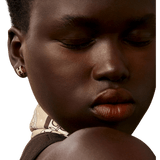 HERMES MINI POP H Marron Glacé & Pink Gold Pierced Earrings