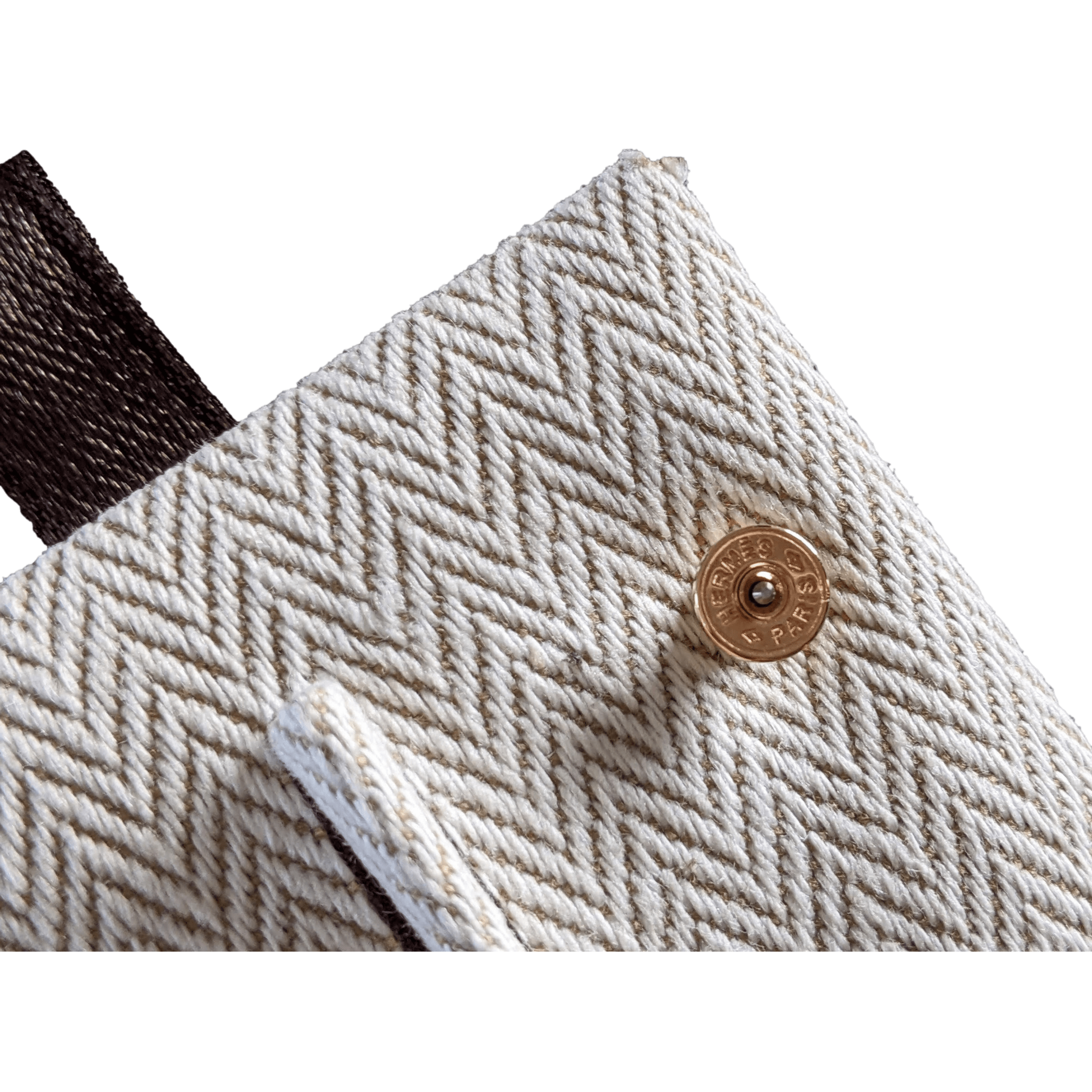 HERMES MINI POP H Marron Glacé & Pink Gold Pierced Earrings
