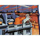 HERMES Minuit au Faubourg Twill Silk Gavroche Pocket scarf 45 x 45 cm