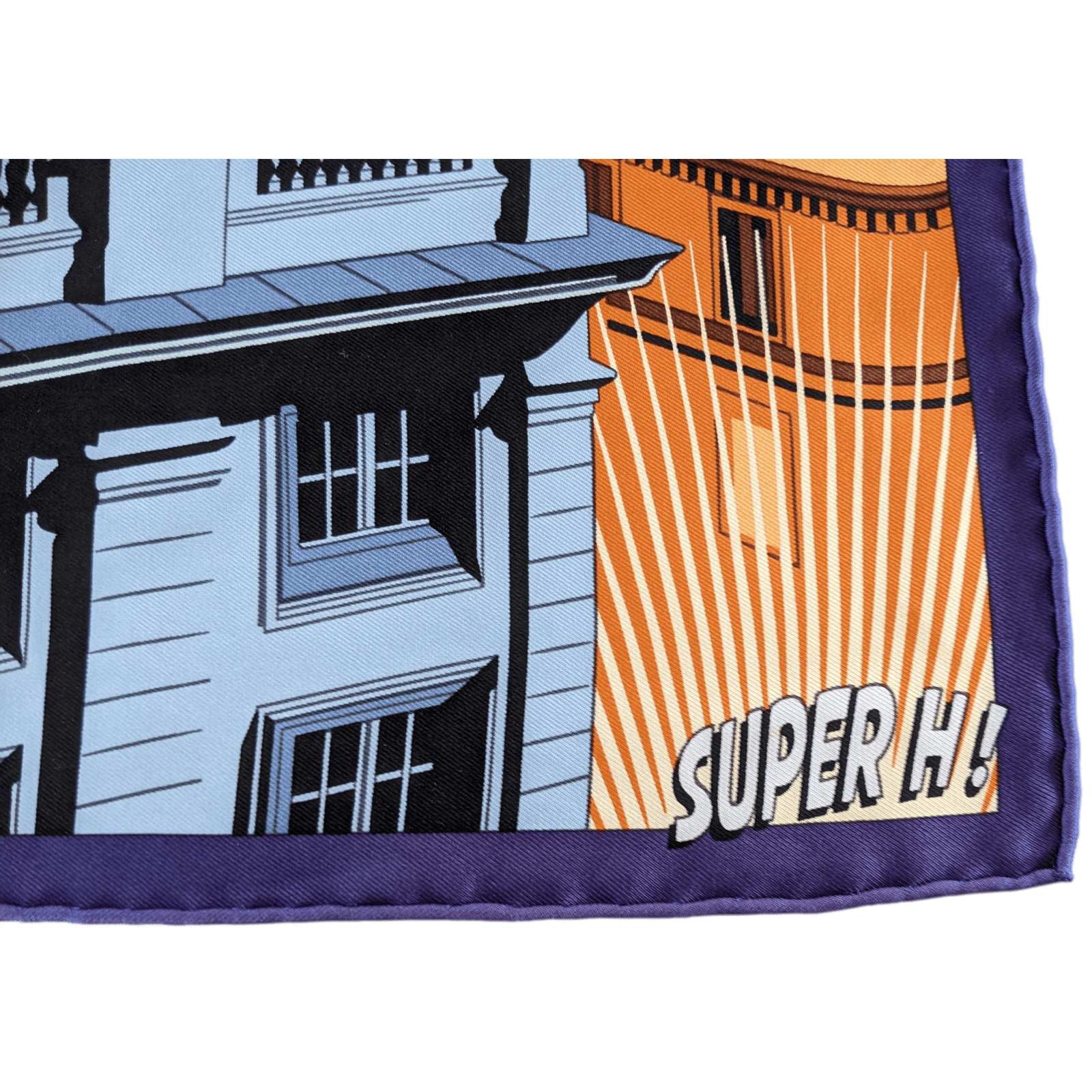 HERMES Minuit au Faubourg Twill Silk Gavroche Pocket scarf 45 x 45