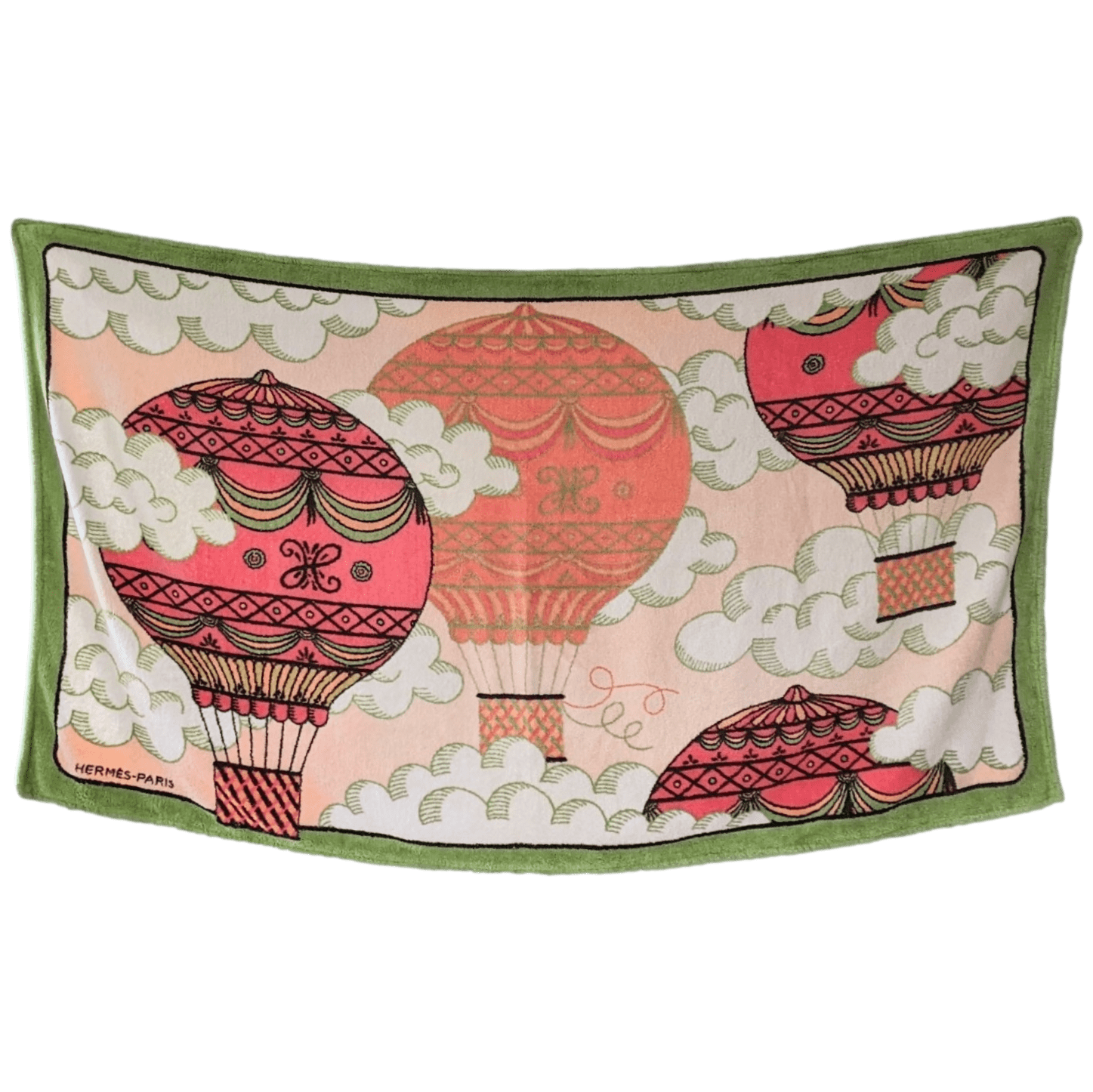 HERMES Montgolfieres Tapis de Plage Terry Beach Towel 90 x 150 cm