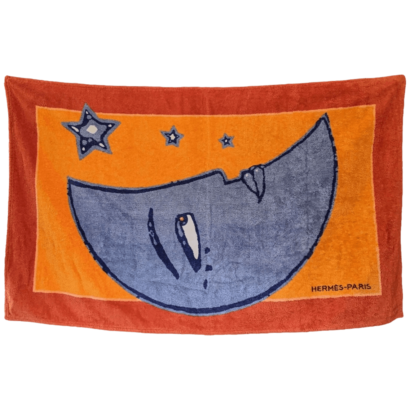 HERMES Moon Face Terry Beach Towel 90 x 150 cm