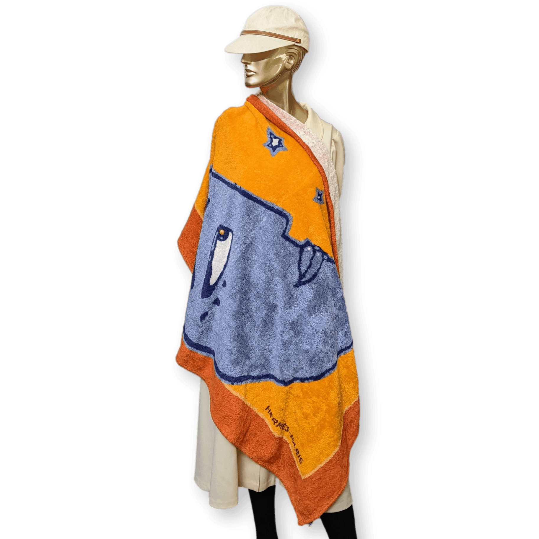 HERMES Moon Face Terry Beach Towel 90 x 150 cm