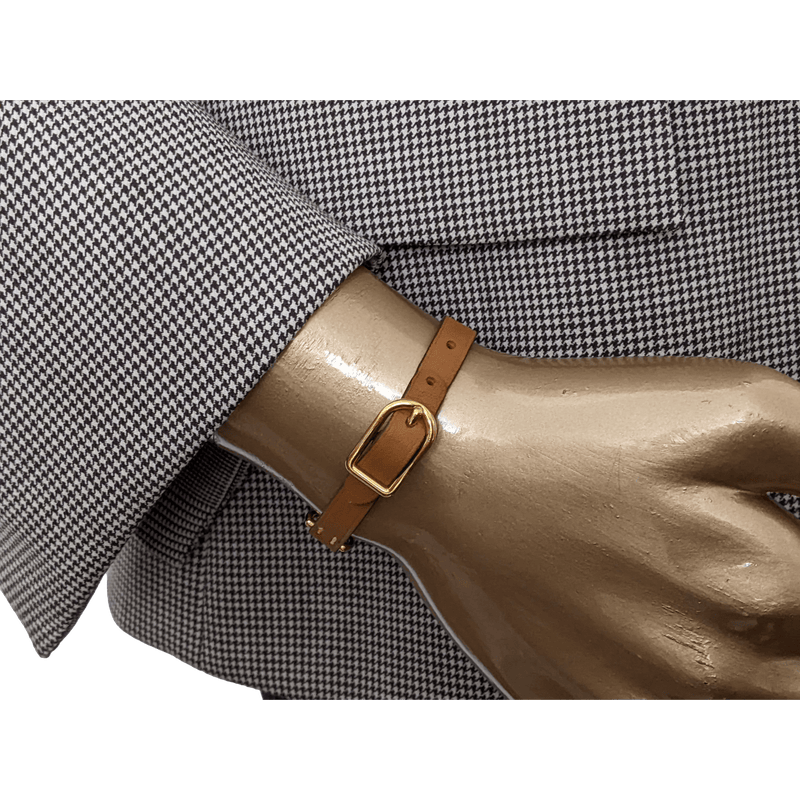 HERMES MORS H Gold Calfskin/Plated Gold Bracelet T1