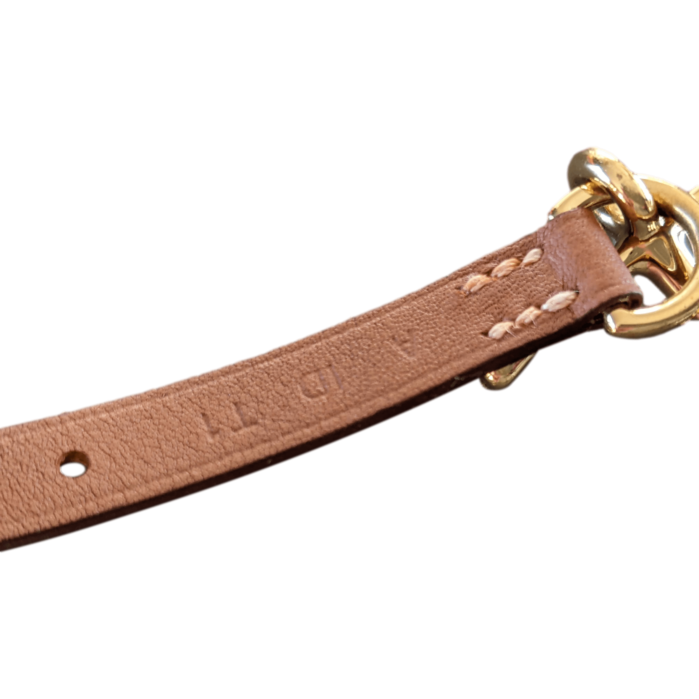 HERMES MORS H Gold Calfskin/Plated Gold Bracelet T1