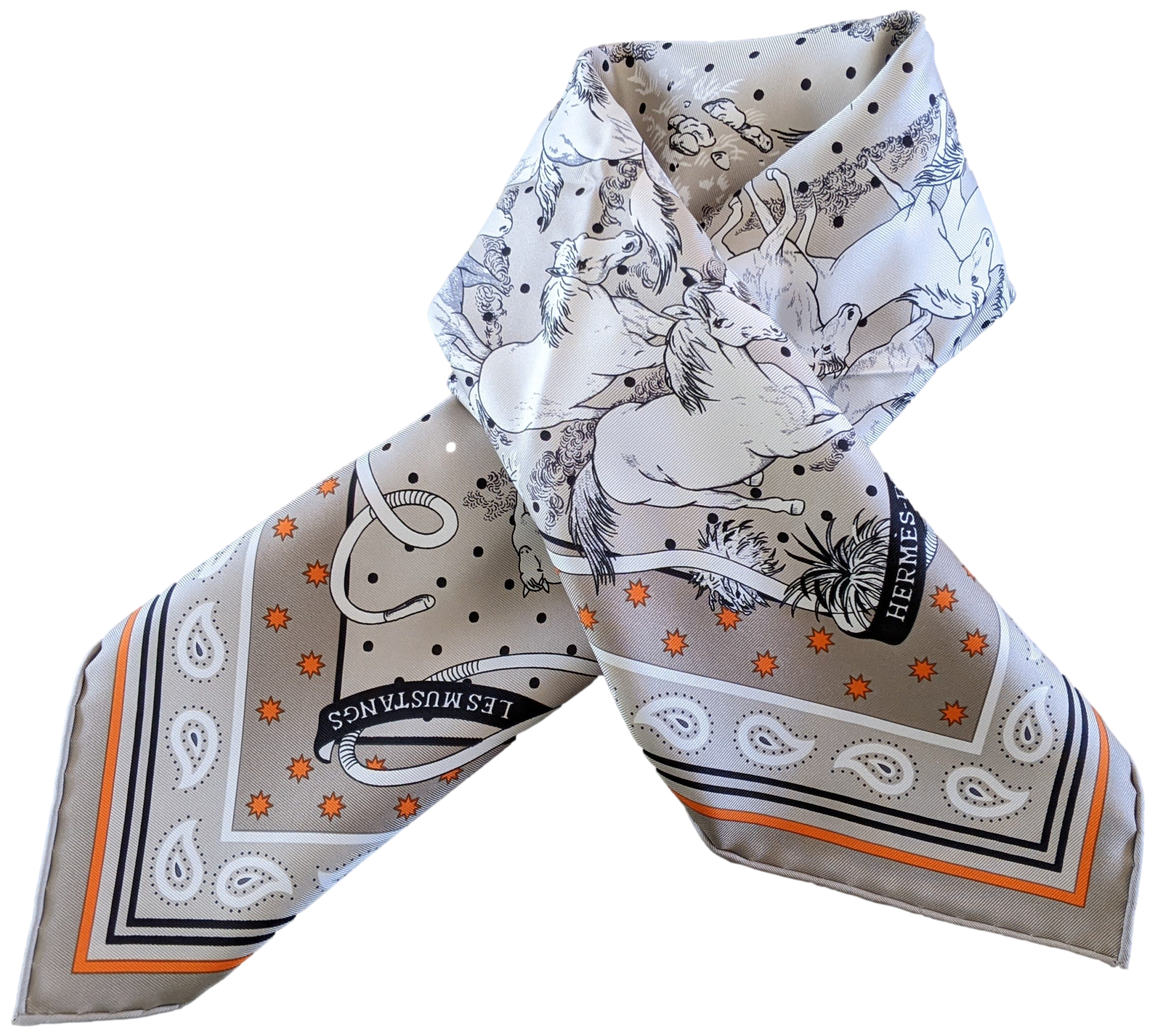 HERMES MUSTANGS [JUTTA18] by Robert Dallet Bandana 55 x 55 cm