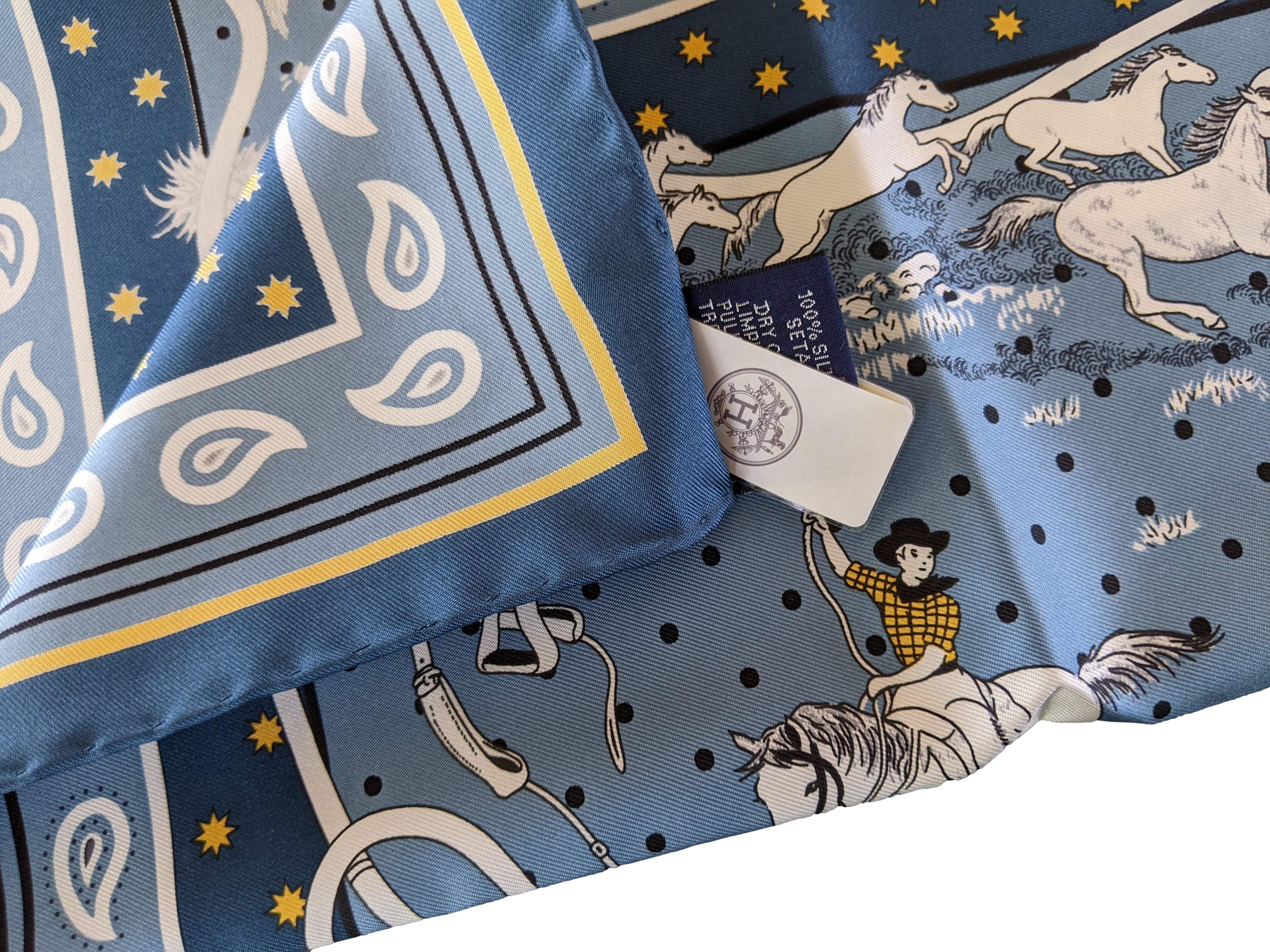 HERMES MUSTANGS [JUTTA20] by Robert Dallet Bandana 55 x 55 cm