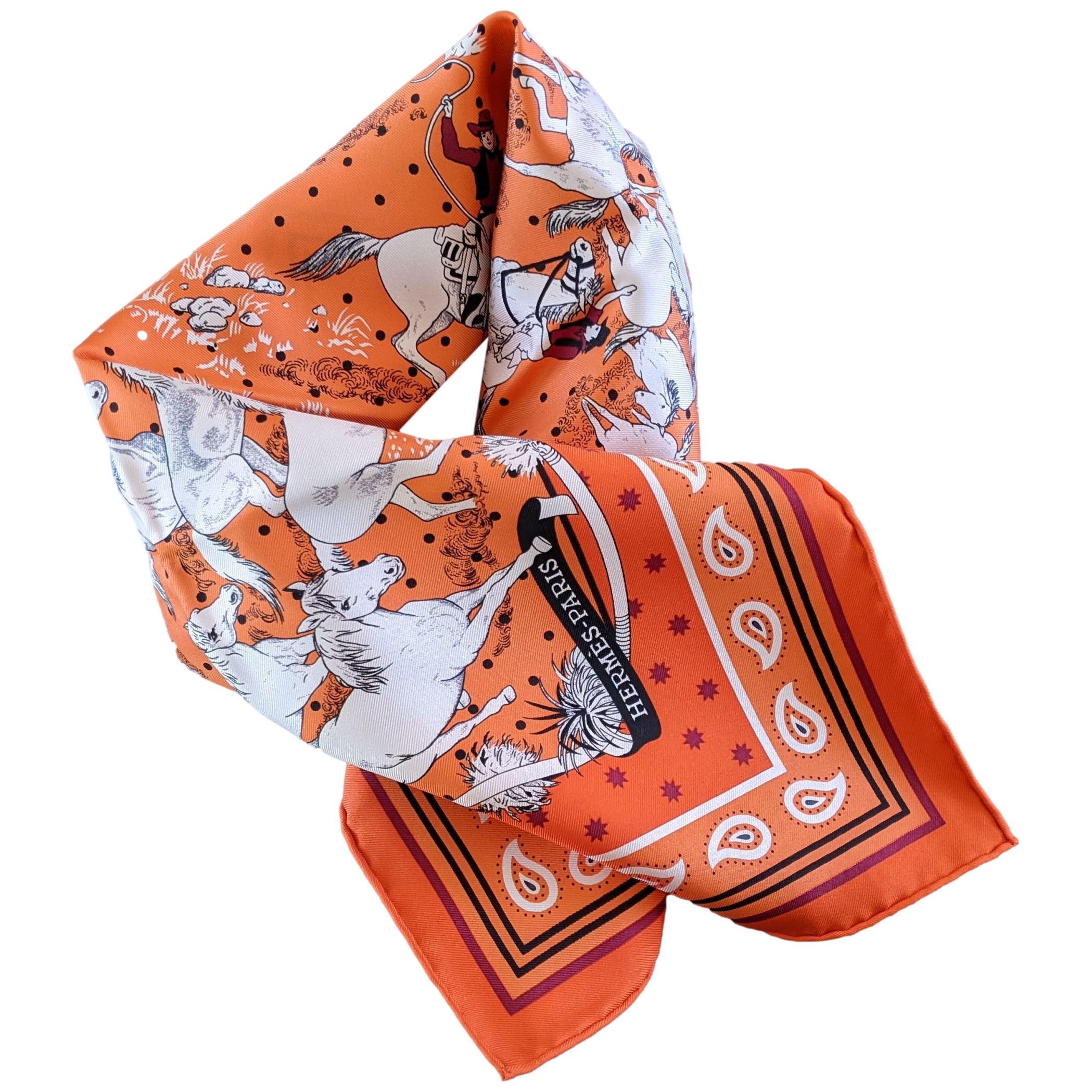 HERMES MUSTANGS [JUTTA19] by Robert Dallet Bandana 55 x 55 cm