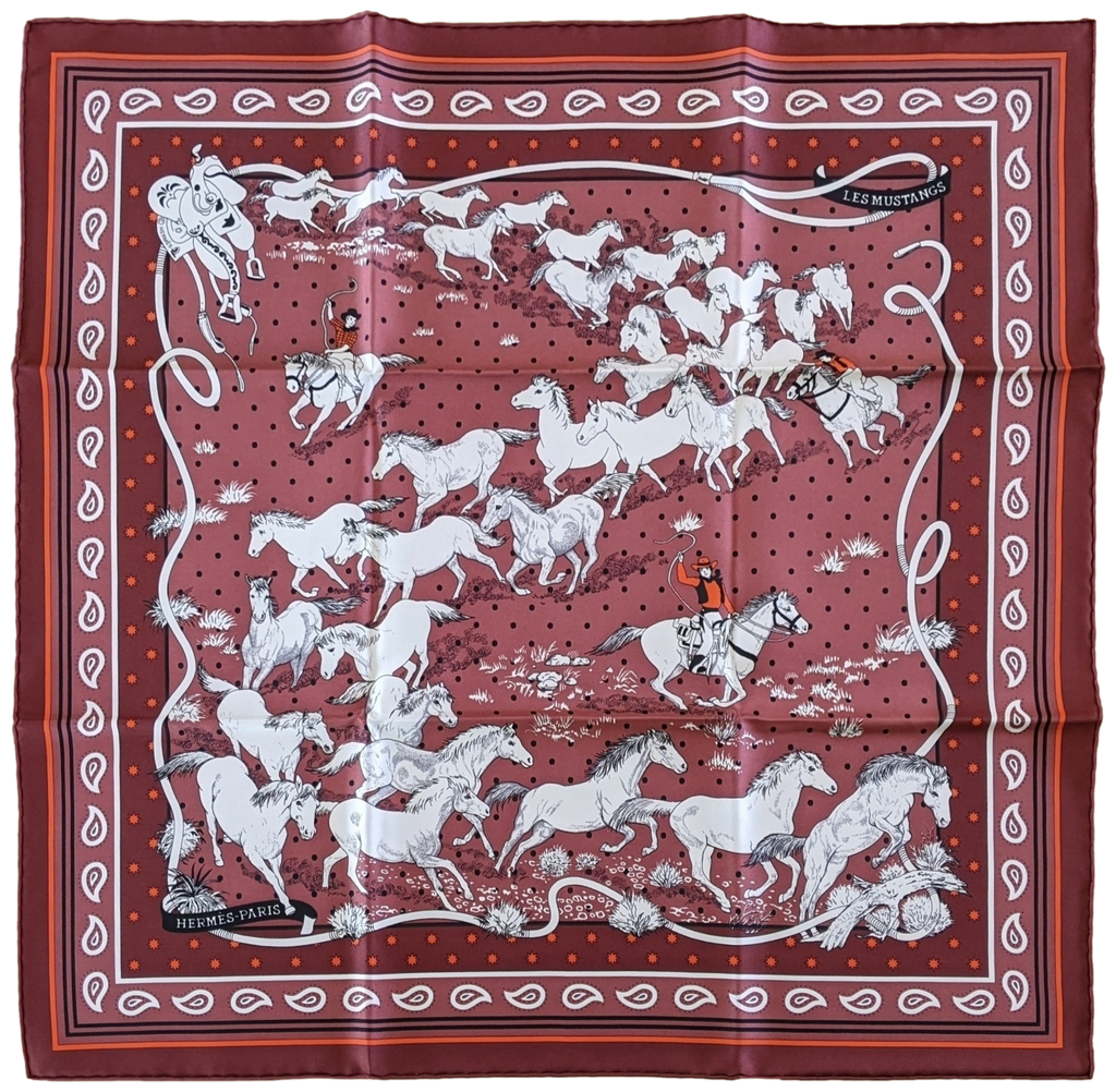 HERMES MUSTANGS [JUTTA21] by Robert Dallet Bandana 55 x 55