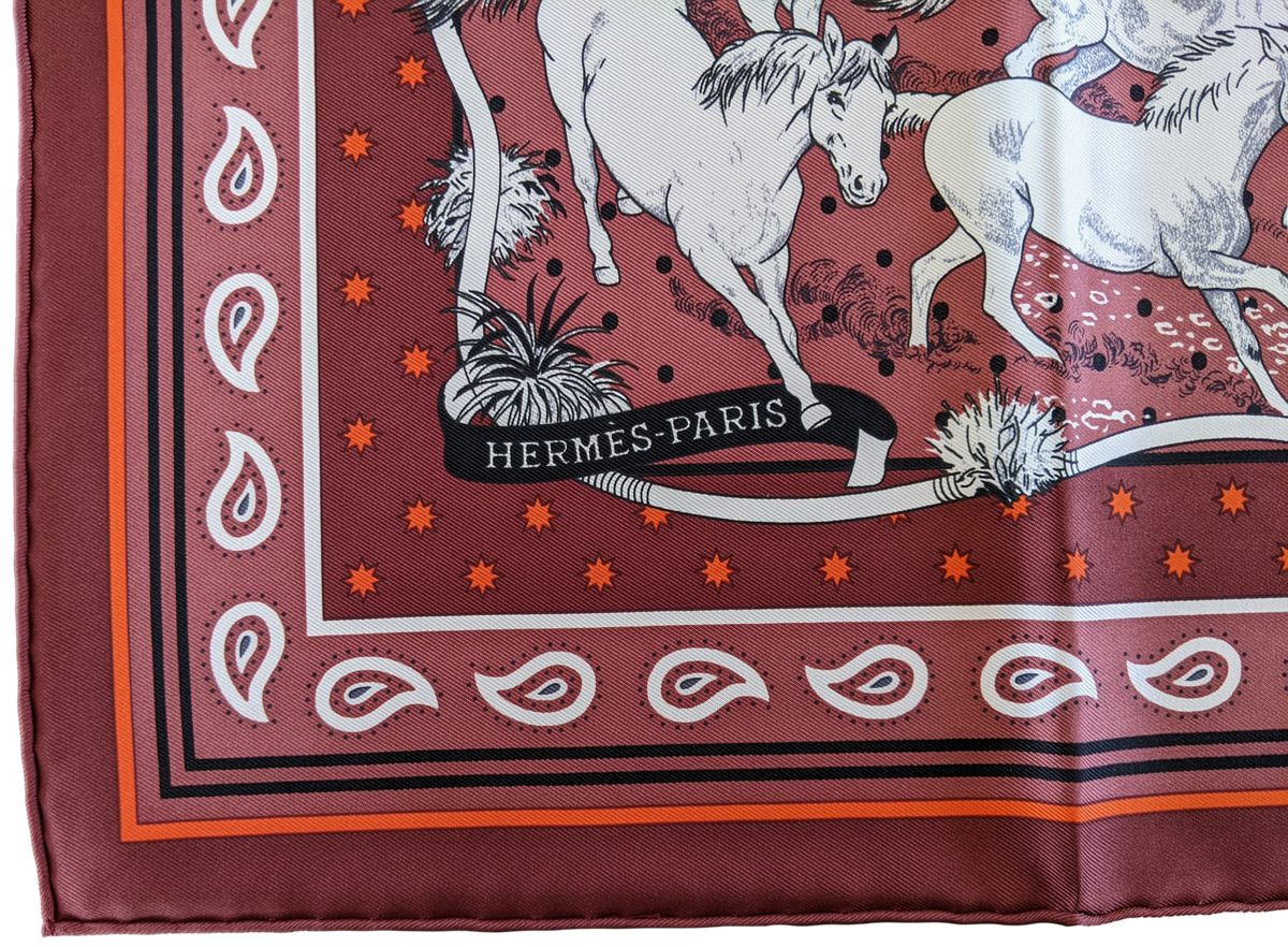 HERMES MUSTANGS [JUTTA21] by Robert Dallet Bandana 55 x 55 cm