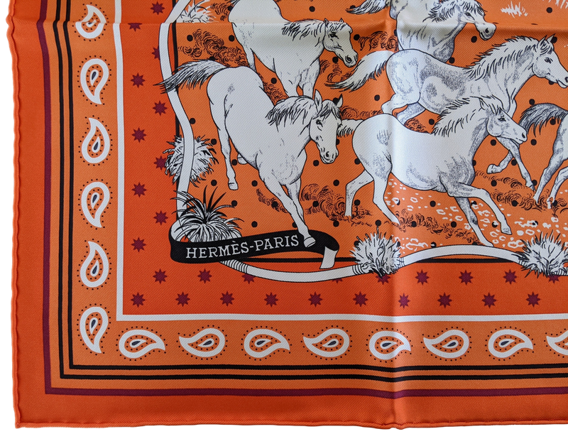 HERMES MUSTANGS [JUTTA19] by Robert Dallet Bandana 55 x 55 cm