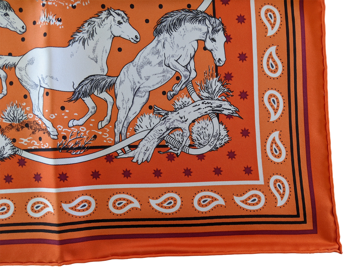 HERMES MUSTANGS [JUTTA19] by Robert Dallet Bandana 55 x 55 cm
