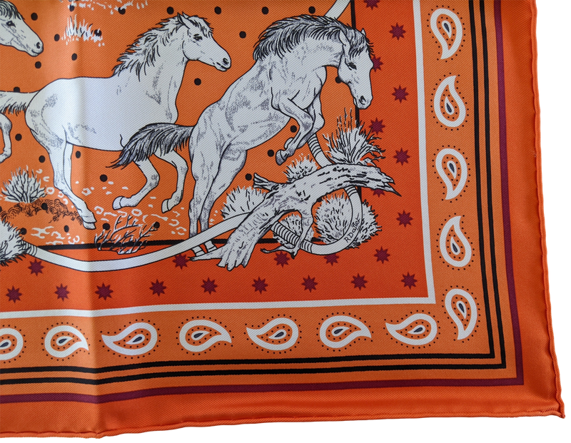 HERMES MUSTANGS [JUTTA19] by Robert Dallet Bandana 55 x 55 cm