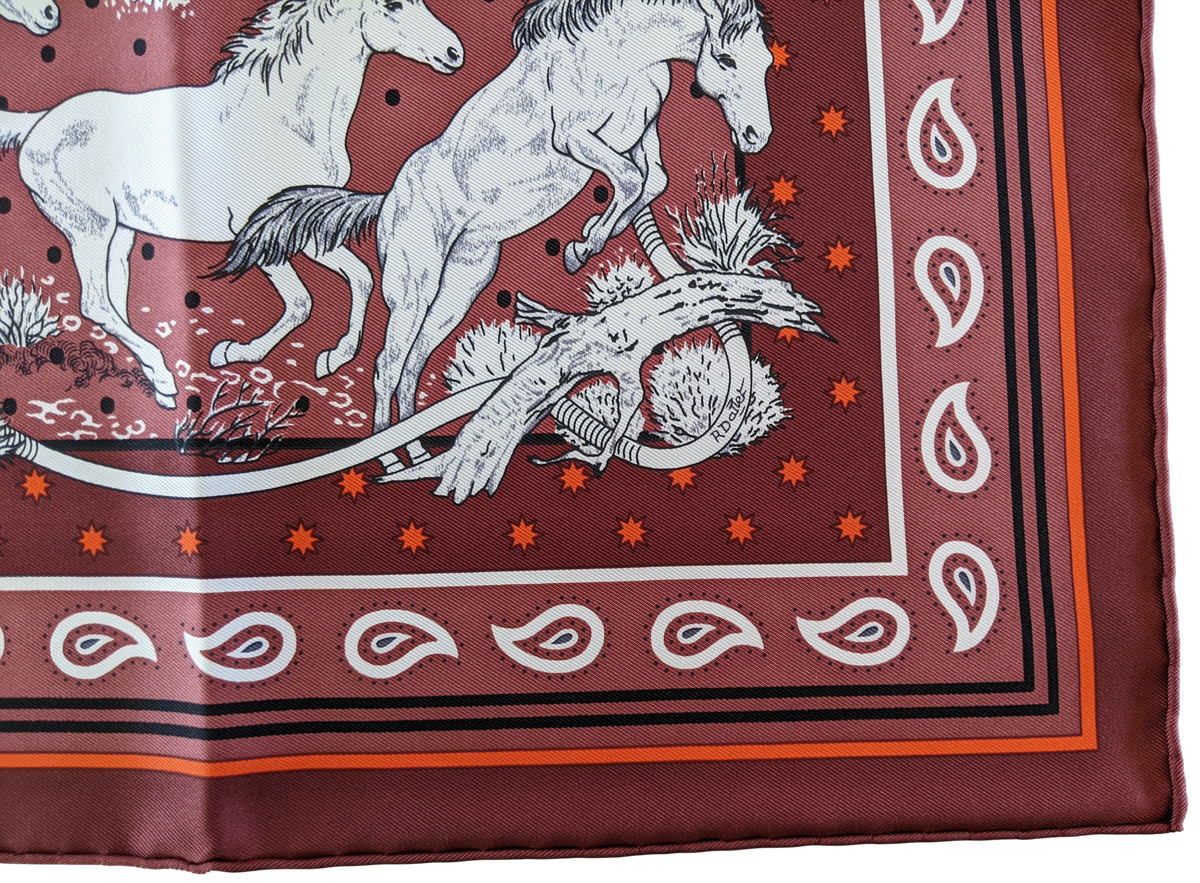 HERMES MUSTANGS [JUTTA21] by Robert Dallet Bandana 55 x 55 cm