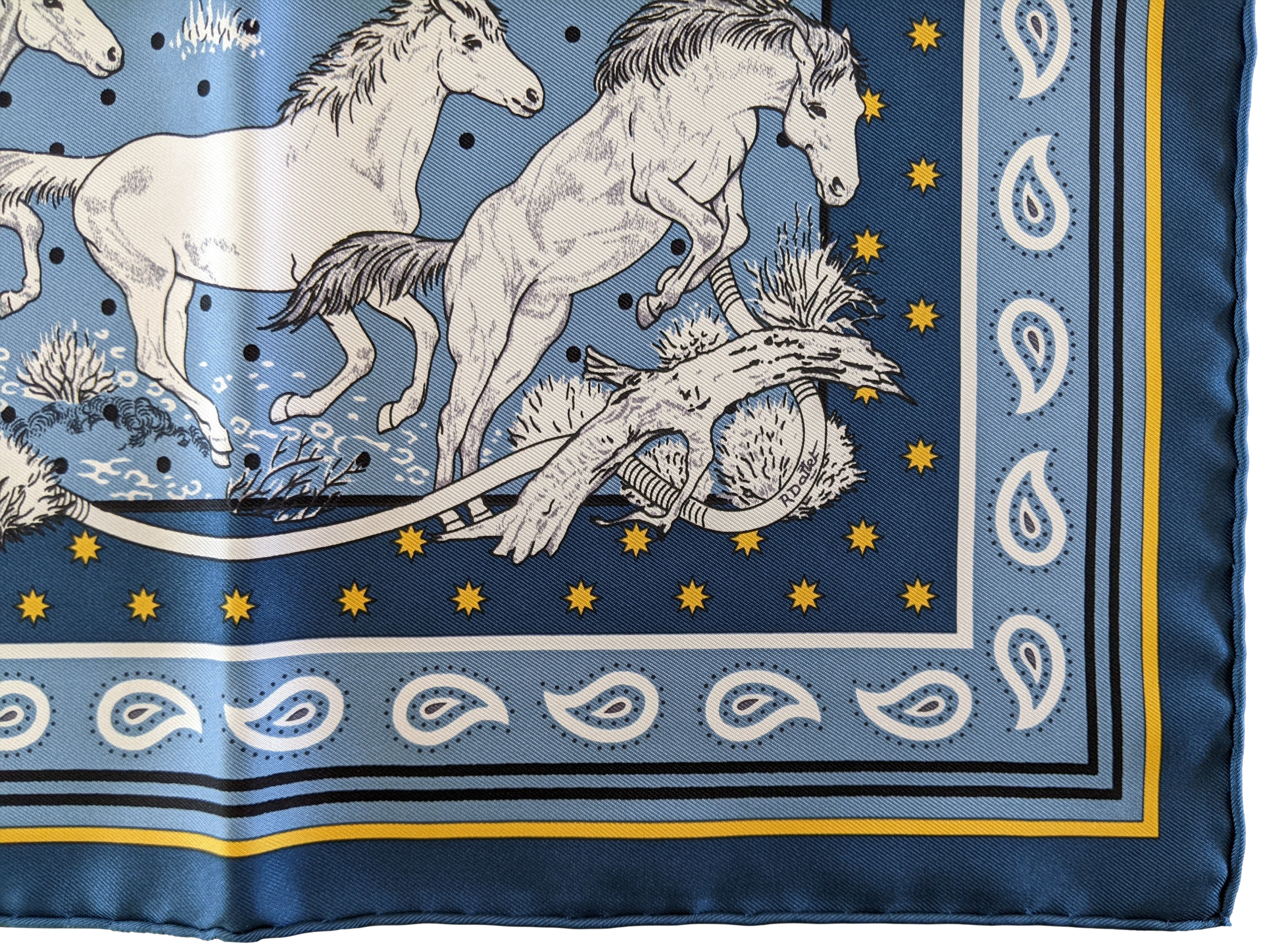 HERMES MUSTANGS [JUTTA20] by Robert Dallet Bandana 55 x 55 cm